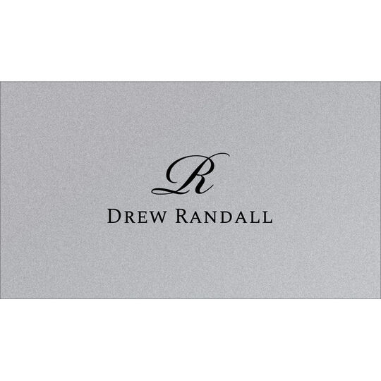 Script Initial Double Sided Shimmer Contact Cards
